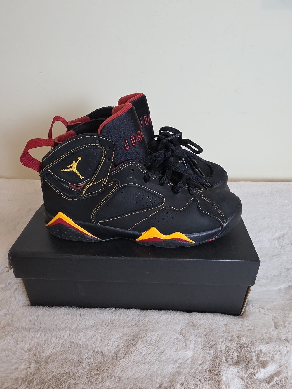 Air Jordan Kids' High-Top Basketball Shoes - Black/Red/Yellow